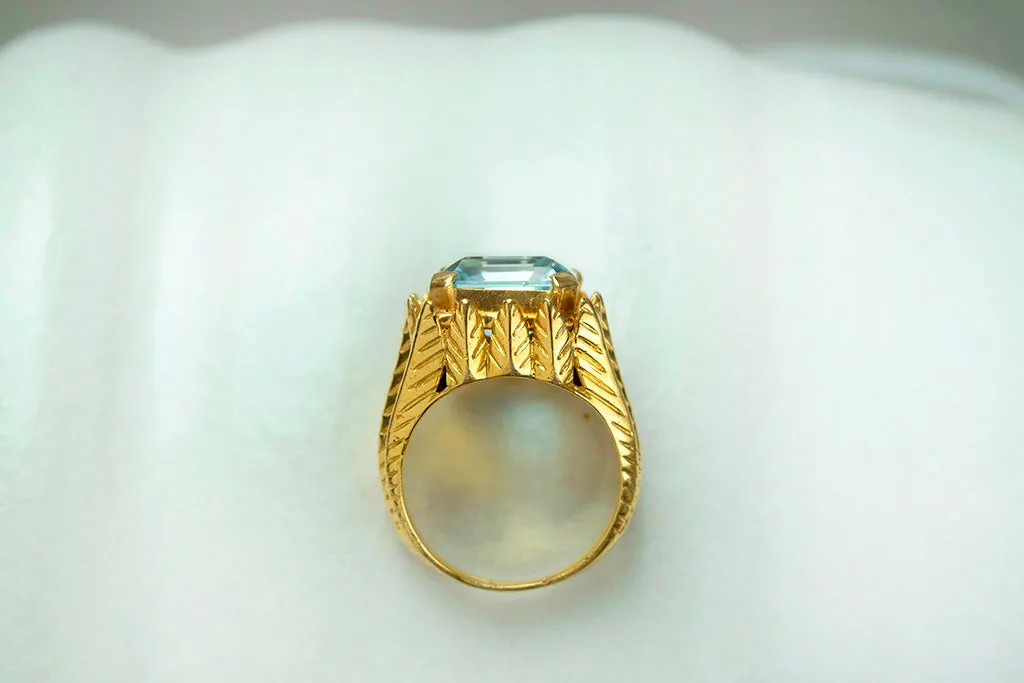 French Aquamarine Cocktail Ring