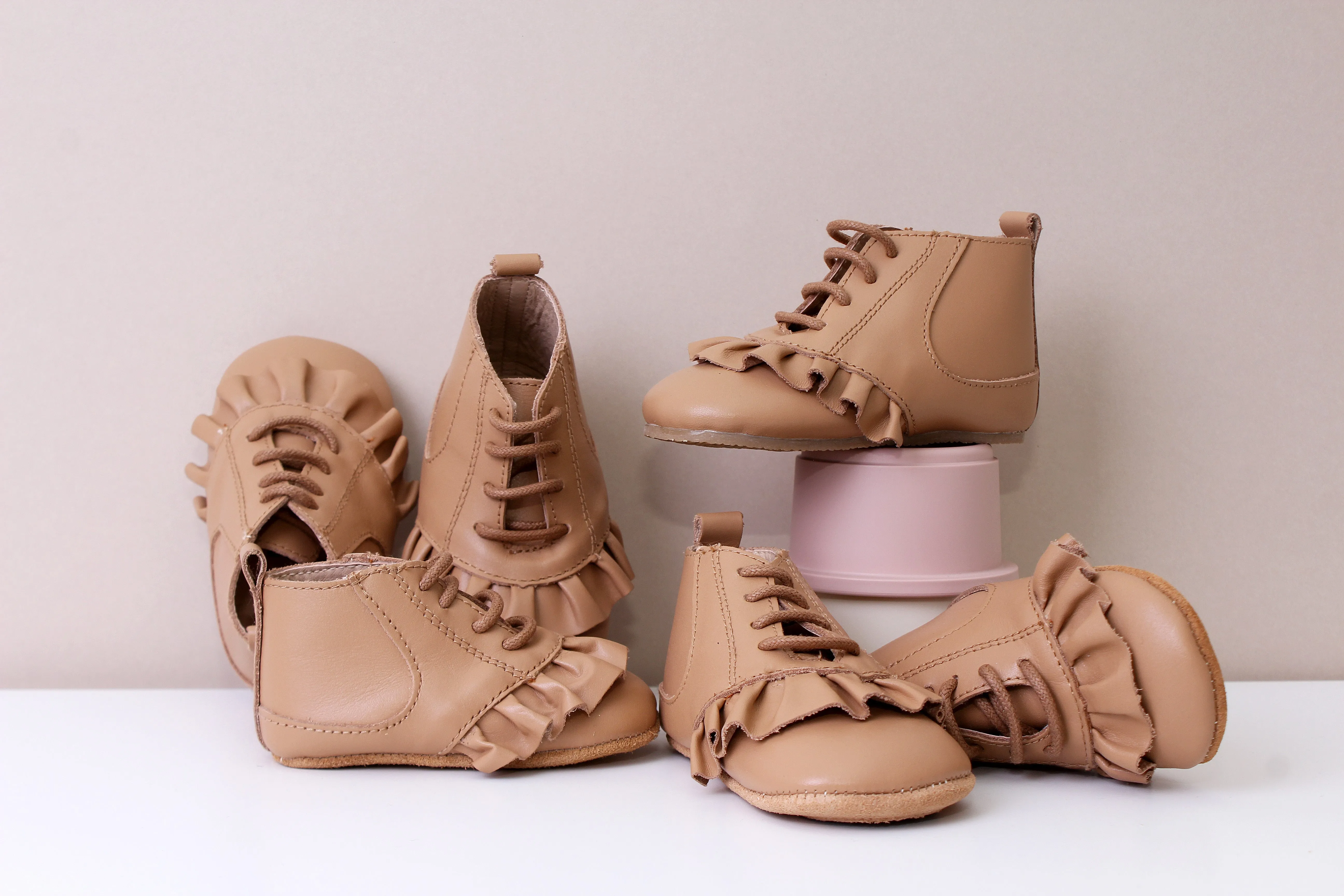 Marlowe Frill Tan Girls Boots